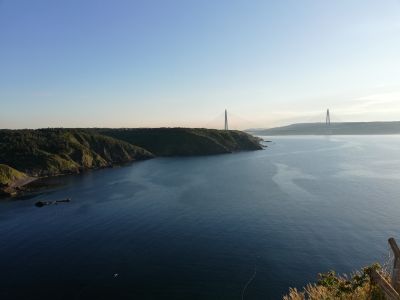 Das Schwarze Meer trieft Bosporus. Neben Istanbul.