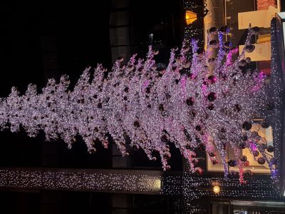 Fashion Straße an Weihnachten. Budapest.