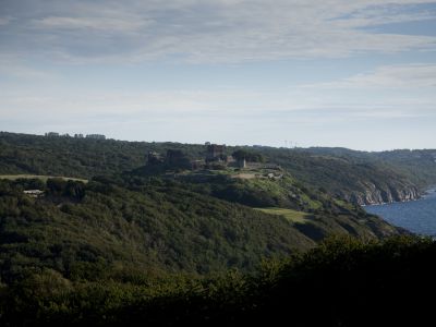 Burg Hammershus an der Nordwestseite der dänischen Insel Bornholm.