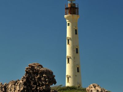 Der California Leuchtturm aus der Insel Aruba.
