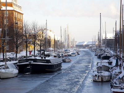 Kopenhagens „Klein Amsterdam“ im Winter.