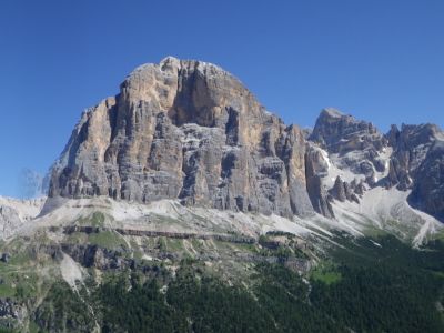 Dolomiten-Panorama in der Region Cortina d'Ampezzo.