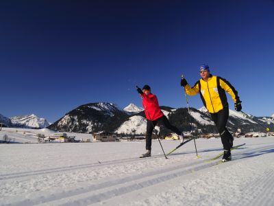 SKI-TRAIL-Loipe im Tannheimer Tal, ab diesem Winter mit Unterführung unter der Bundesstraße 199.
