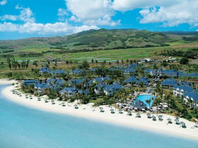 Luftaufnahme des Heritage Resorts Heritage Le Telfair Golf & Spa Resort (5-Sterne Superior).