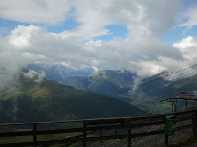 Ausblick vom Jakobshorn aus auf die Davoser Berge.