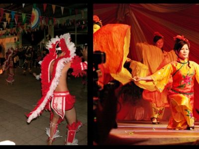 Karneval und chinesische Immigranten beim kulturellen Fest in Suriname.