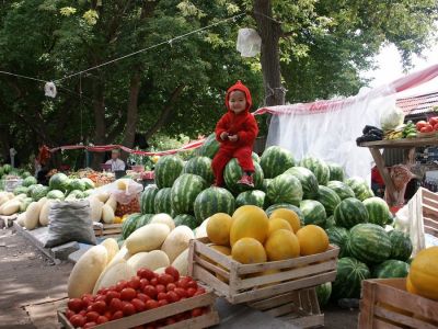 Wochenmarkt in Kirgistan.