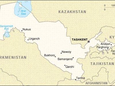 Landkarte Usbekistan.