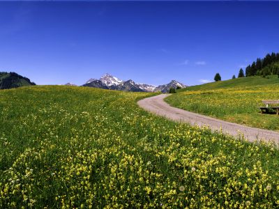 Der Vater-Unser-Weg im Tannheimer Tal mit Blick auf das Geißhorn