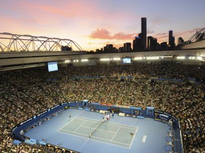 Die Australian Open im Melbourne Park.